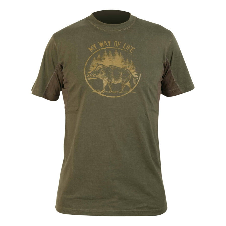 Hart Branded T-Shirt Sanglier, Dark Olive