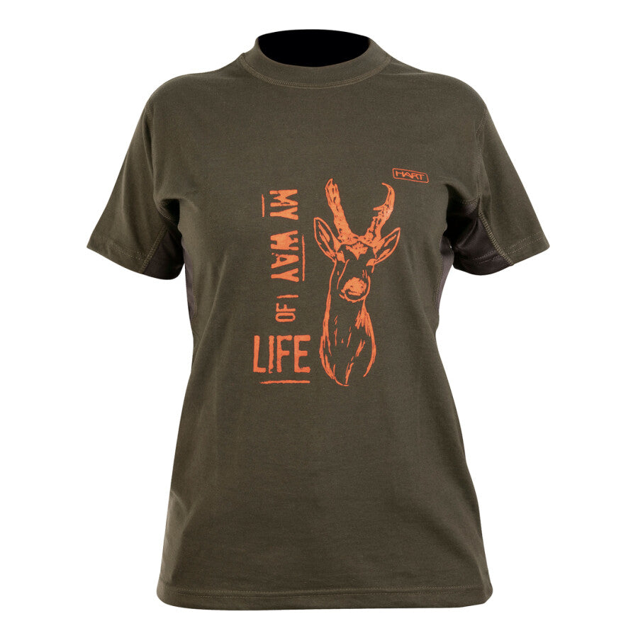 Hart Ladies Branded T-Shirt Roe Deer, Green