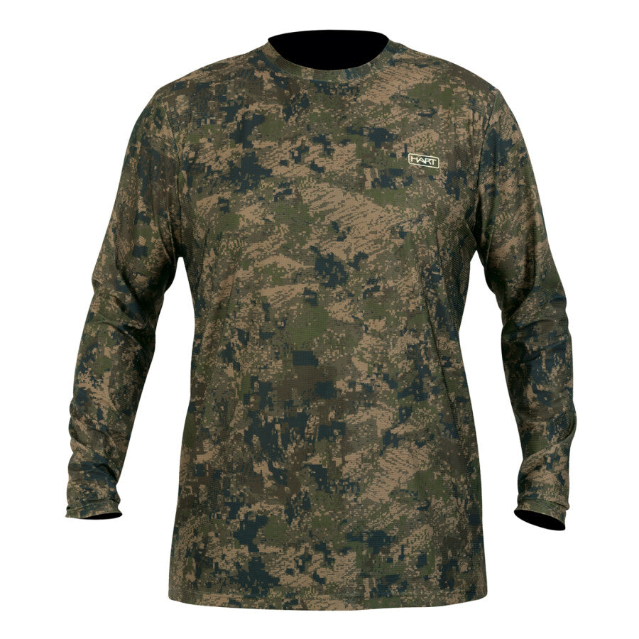 Hart Mens T-Shirt Longsleeve Ural-TL, Pixel Forest