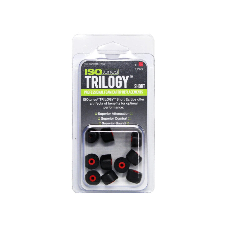 ISOTunes HP Advance/Caliber Trilogy Foam Tips Short/Red Core L p/5