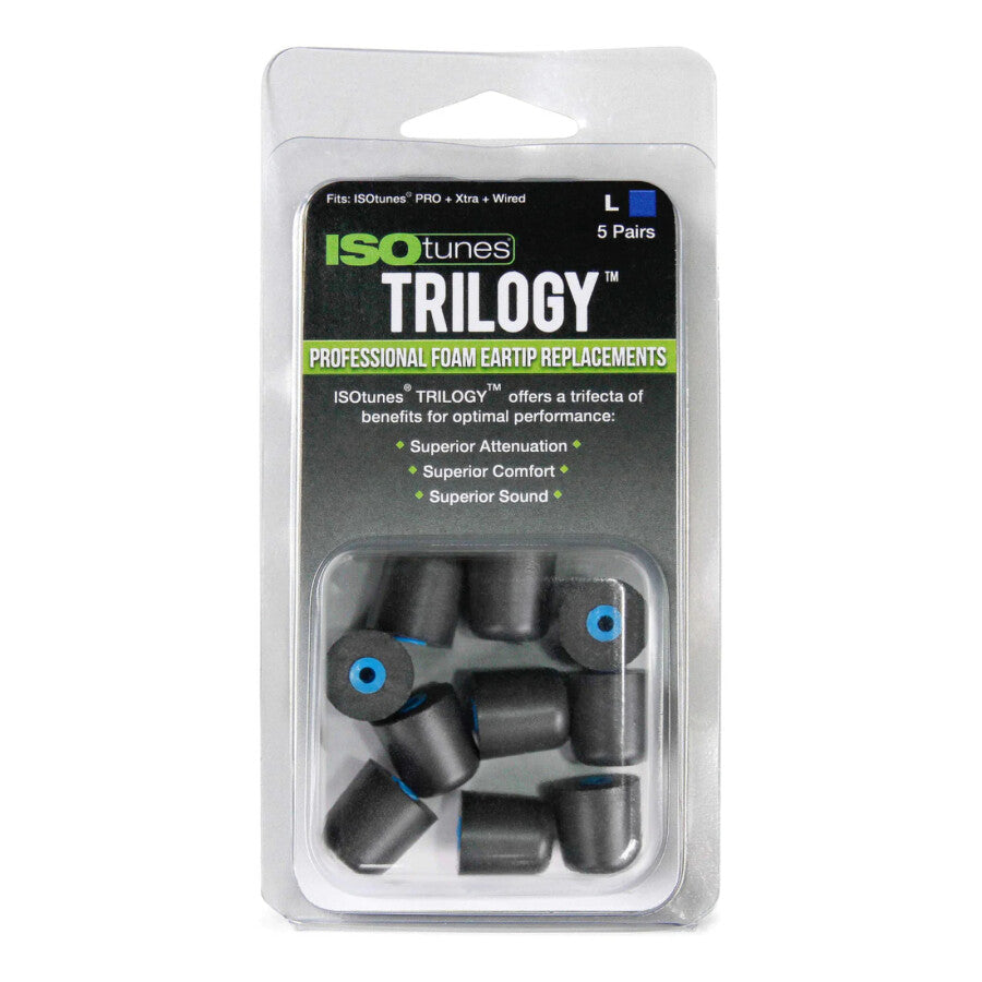 ISOTunes HP Advance/Caliber Trilogy Foam Tips Tall/Blue Core L p/5
