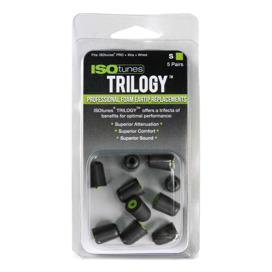 ISOTunes HP Advance/Caliber Trilogy Foam Tips Tall/Green Core S p/5