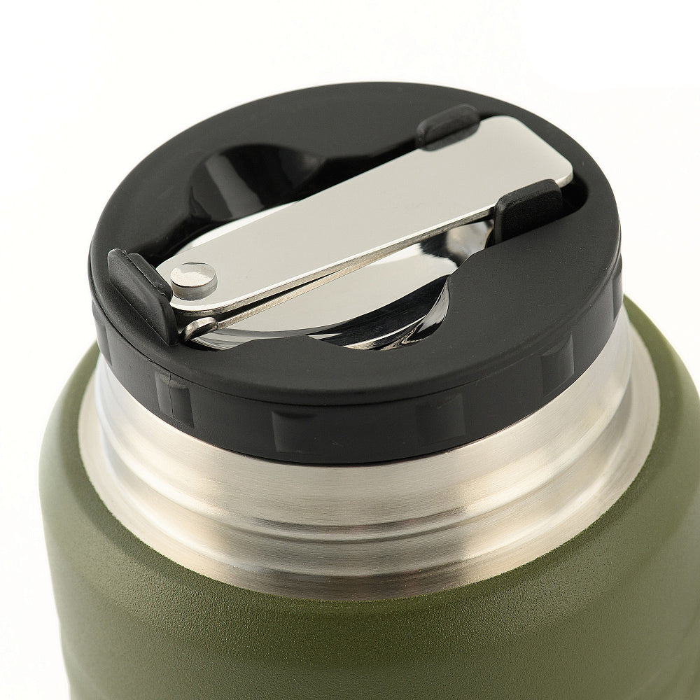 Stainless 750 ml Thermos with folding spoon - Image 4