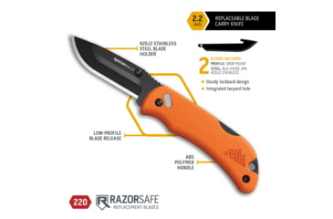 Outdoor Edge Folding Knife Razor VX1, 420J2 Steel, 185/76mm, Cool Gray Anodized Alu Handle, Spring Assisted (BLISTER)