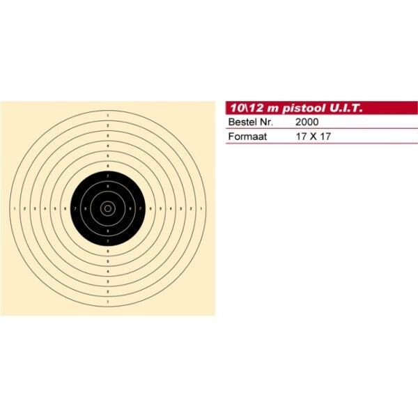 Schmid Paper Target 10/12m Pistol, NOT Numbered, p/250