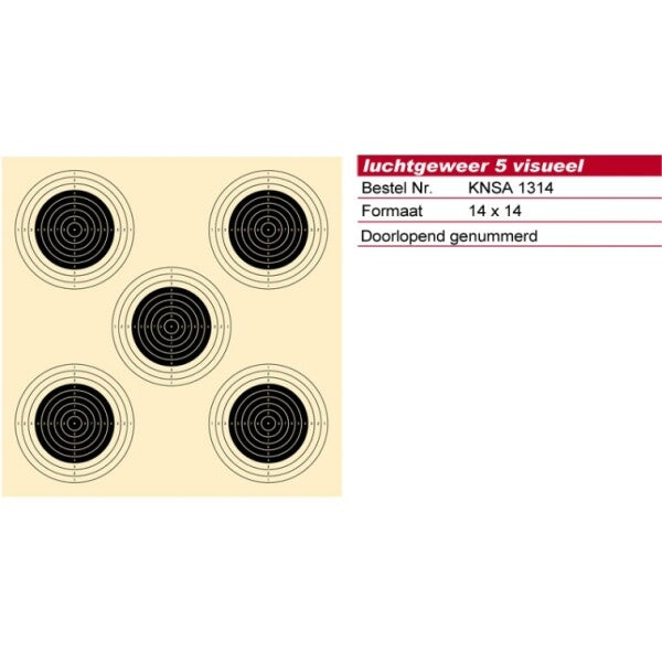 Schmid Paper Target 10m AirRifle, Numbered, p/250