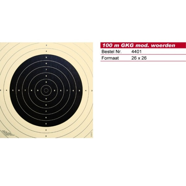 Schmid Paper Target Center 100m Woerden, NUMBERED p/100