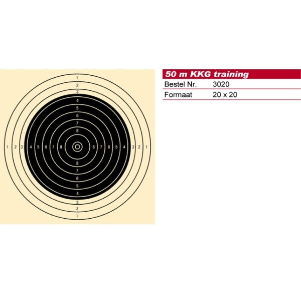 Schmid Paper Target Center 50m Smallbore Rifle, Numbered, p/250