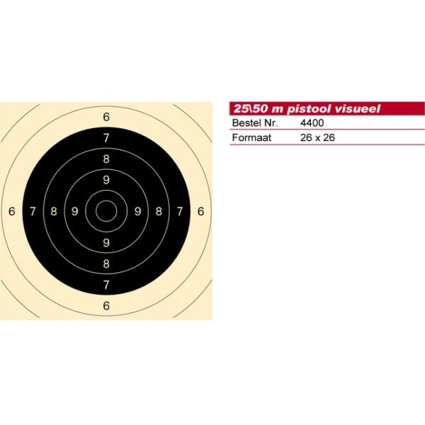 Schmid Paper Target Center NOT Numbered, 25/50m Pistol, 100m Rifle &amp; Muzzleloader,p/250