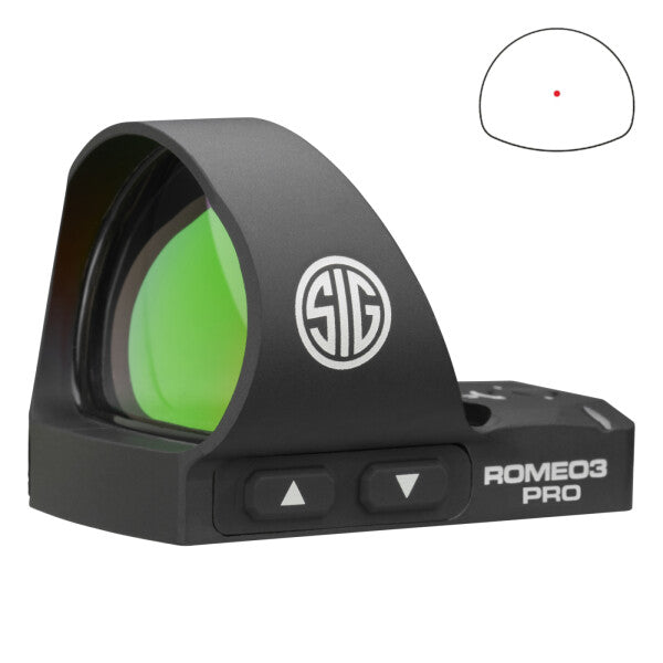 Sig Sauer RD Romeo3 Max Pro 1x31, 3 MOA Red Dot, Black